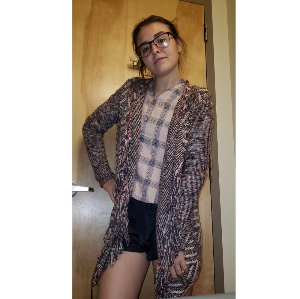 NWT Lucky Brand boho style cardigan with fringe
